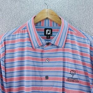 FootJoy‎ Golf Mens XL Striped Short Sleeve Polo Shirt Performance Stretch Rugby
